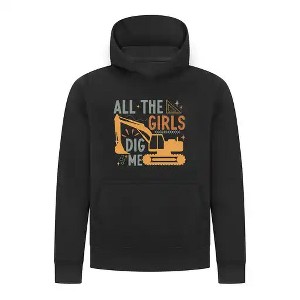 Everyday Kids All the Girls Dig Me Boys Pullover Hoodie – Funny Construction Truck Sweatshirt - 1 of 4