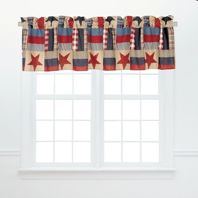 C&F Home Bennington Cotton July 4th Blue Valance Window Treatment