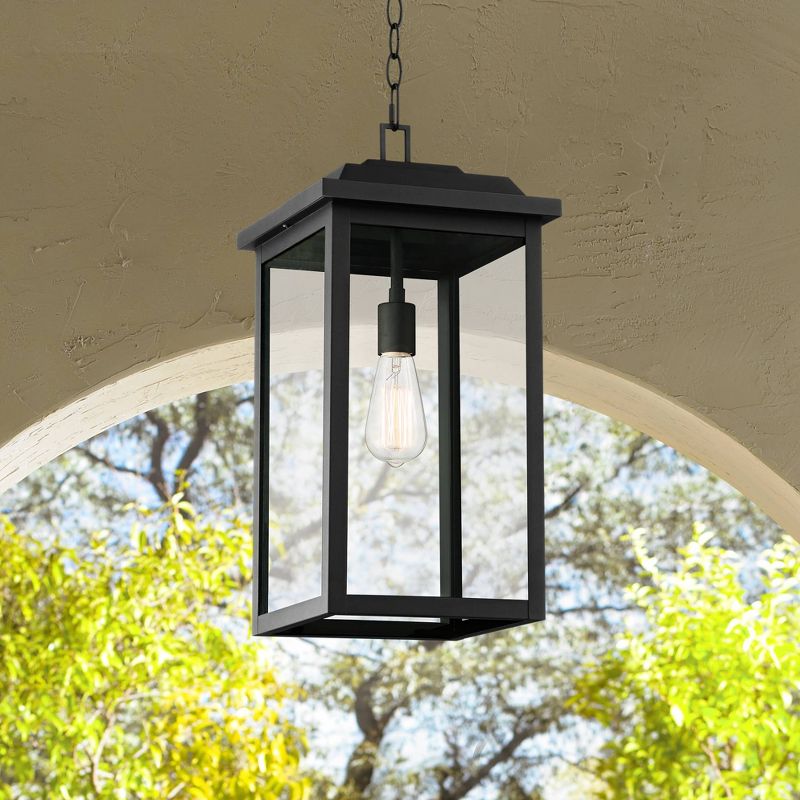 John Timberland Eastcrest Modern Outdoor Hanging Light Textured Black 21 1/2" Clear Glass for Post Exterior Barn Deck House Porch Yard Patio Outside, 2 of 9