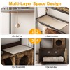Litter Box Enclosures with Metal Frame, Indoor Tall Cat Litter Box Furniture Hidden with Storage Shelf, Retro Brown - 3 of 4