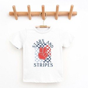 The Juniper Shop Stars And Stripes Peace Toddler Short Sleeve Tee - 1 of 2