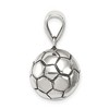 Black Bow Jewelry Sterling Silver 14mm Antiqued 3D Soccer Ball Pendant - 2 of 4