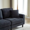 MAYEERTY 122.5 Inch Oversized U Shaped Modular Sofa Corduroy Fabric 2 Pillows 2 Ottomans Plastic Legs Black Living Room Sectional - 3 of 4