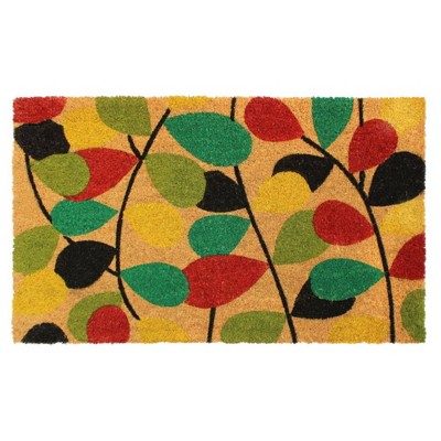1'6" x 2'6" Tufted Colorful Vine Coir Doormat Red - Raj