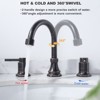 WOWOW 8 in. Widespread Double Handle Bathroom Faucet with Pop-up Drain Kit - 4 of 4