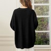 Coolmee Women's Cardigan Sweaters Casual Fall Open Front Oversized Button V Neck Loose Knit Outwear - 3 of 4