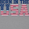 Rerun Island Women's Born In The Usa Flag Logo White Americana 4Th Of July Short Sleeve Graphic Cotton Baby Tee - Athletic Heather 3X - 2 of 4