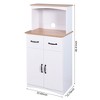 Kumasinova Wooden Kitchen Cabinet,Microwave Cabinet with Drawers&Doors,Freestanding Kitchen Buffet Sideboard,White Pantry Storage Cabinet - 3 of 4