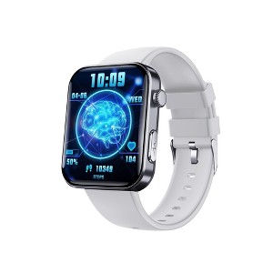 HONGGE Smart Watch with ECG, Uric Acid & Blood Health Monitoring, 1.85" HD Touchscreen, Bluetooth Calling, Bonus Leather Strap - 1 of 4