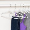 Honey-Can-Do 25pk Flocked Suit Hangers White: Slim Plastic Hangers for Adults, Adjustable Multipurpose Storage - 4 of 4