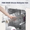 LunaLulinlk Stainless Steel Roll-Up Dish Drying Rack Marble Color Silicone Edges, Foldable Kitchen Rack Heat Resistant Trivet (17.7"x12.5")，White - 3 of 4