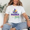 Simply Sage Market Women's Mardi Gras Mask Stacked Short Sleeve Graphic Tee - 2 of 3