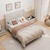 KWPZQEB Platform Bed Frame with High Upholstered Headboard and Wooden Slats Support, Linen Cloth, No Box Spring Needed, Easy Assembly - 3 of 4