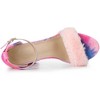 Perphy Women's Tie Dye Platform Fur Chunky Heels Sandals - 4 of 4