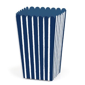 Big Dot of Happiness Navy Stripes - Simple Party Favor Popcorn Treat Boxes - Set of 12 - 1 of 4