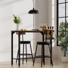 3 Piece Dining Table Set for 2, Wood Pub Dining Table Set, Counter Height Table and Chairs Set, Wood Bistro Set for Kitchen Dining Room - 2 of 4