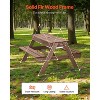 VEVOR Kids Picnic Table with Umbrella, 3-in-1 Sand & Water Table, Outdoor Wooden Table and Bench Set with 2 Trays, Multicolor - 3 of 4
