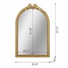 FONTOI Baroque Style Gold Arch Mirror Decorative Wall Accent Elegant Statement Piece for Bathroom Bedroom or Living Room, Gold, 23.6"*1.6"*37.3" - 2 of 4