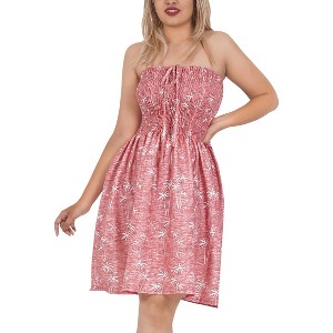 LA LEELA Women's Tube Dress Club Short Top One Size Tropical Pink - 1 of 4
