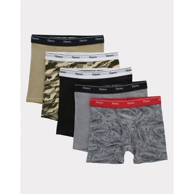 Hanes Moves Boys' 5pk Anti-chafe Boxer Briefs - Black : Target