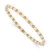 Chisel Stainless Steel Polished Yellow IP-plated 3mm Pink Quartz Beaded 6.25" Stretch Bracelet - 2 of 4
