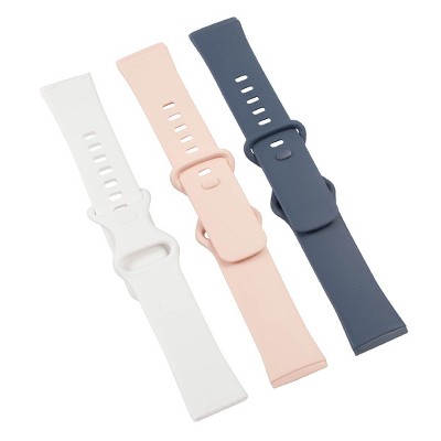 Insten 3-Pack Band For Fitbit Versa 3 and Fitbit Sense Bands, Replacement Wristbands For Women Men (White + Sand Pink + Gray Blue)