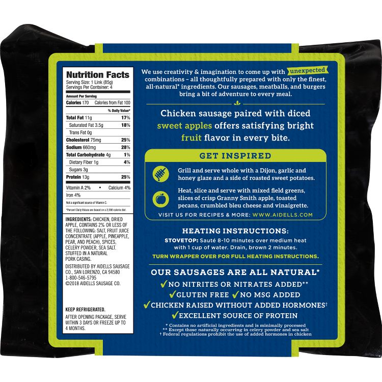 Aidells Chicken &#38; Apple Smoked Chicken Sausage - 12oz/4ct, 2 of 3