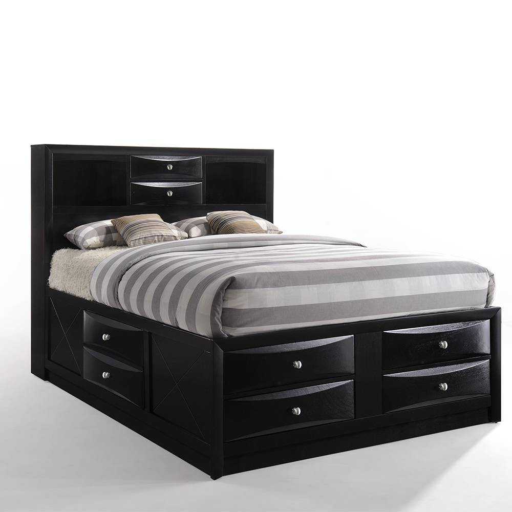 Photos - Bed Acme Furniture 86" Full Ireland  Black