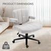 FONTOI Criss Cross Wheeled Chair, High-Backed with Adjustable Wide Armrests, Anti-Skid Fabric Upholster for Home Office Use, 26"*19"*38" - 3 of 4