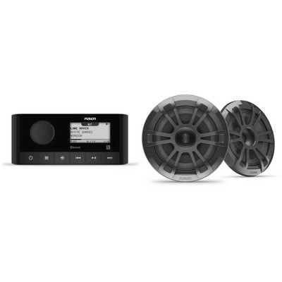 Fusion MS-RA60 Marine Stereo With Wireless Connectivity with 1 Pair Fusion EL-F653SPG 010-02080-23 EL Series 6.5" 2-Way Marine Coax - Gray Sport Grill
