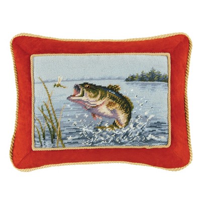 C&F Home 14" x 18" Largemouth Bass Needlepoint Pillow