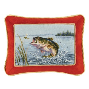 C&F Home 14" x 18" Largemouth Bass Needlepoint Pillow - 1 of 1
