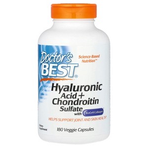 Doctor's Best Hyaluronic Acid + Chondroitin Sulfate with BioCell Collagen, 180 Veggie Capsules - 1 of 2