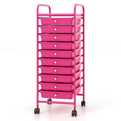 Tangkula 10 Drawer Rolling Cart Storage Cart with Removable Drawers Home Multipurpose Organizer Storage Unit