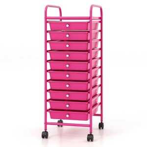 Tangkula 10 Drawer Rolling Cart Storage Cart with Removable Drawers Home Multipurpose Organizer Storage Unit - 1 of 4