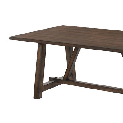 Kaelyn Dark Oak Rectangular Dining Table with Trestle Base