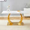 Indoor Rectangular Sintered Stone Dining Table,Dining Table With Rock Slab Tabletop And Stainless Steel Metal Table Legs-Cuddlewood - 3 of 4