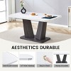 Dining Tables Modern, Dining Tables Rectangular With 63" Faux Marble Top And V-Shape Mdf Base, Sofa Table Side-Cuddlewood - 3 of 4