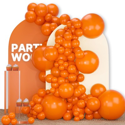 PartyWoo Balloons Orange Pumpkin 18 12 10 5 Inch 142 pcs