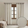 VYNXARIA 50*84" Plaid Faux Leather Tab Top Curtain Panel with Fleece Lining(Only 1 Pc Panel) - 3 of 4