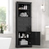 ORRD Black Triangle Tall Cabinet with 3 Drawers & Adjustable Shelves, Freestanding Storage for Bathroom, Kitchen, or Living Room, Painted MDF - 2 of 4