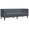 vidaXL Chesterfield Sofa Set Dark Grey - 3 of 4