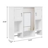 VECELO Bathroom Storage Cabinet with Mirror & Towel Rack, Wall Mounted Medicine Cabinet with Door & Open Shelves, White - 2 of 4