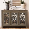 30 in. H x 44.4 in. W Wood 3 Doors Shoe Cabinet in Dusty Gray Oak, Knotty Oak - image 4 of 4