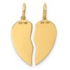 Black Bow Jewelry 14k Yellow Gold Best Friend Heart Set of 2 Charm or Pendants, 15mm - 3 of 4