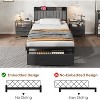 Twin Size Bed Frame with Storage Drawer, Industrial Twin Platform Bed with Upholstered Headboard and Charging Station, No Box Spring Needed - 2 of 4