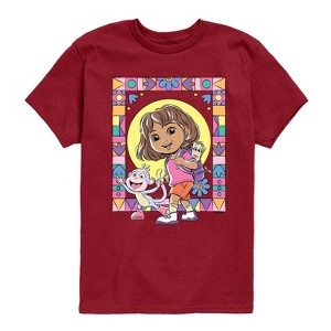 Boys' - Dora the Explorer - Boots Mosaic Short Sleeve Graphic T-Shirt - 1 of 3