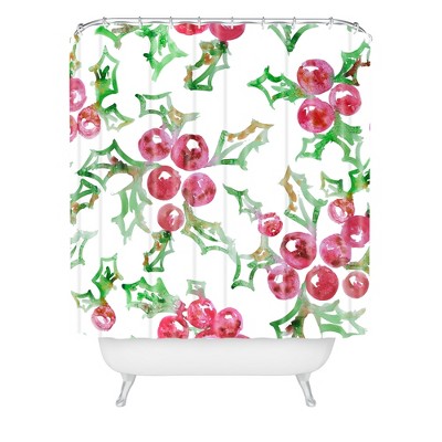 All I want for Christmas Shower Curtain Green/Pink - Deny Designs