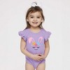 The Juniper Shop Bunny Face With Flowers Baby Flutter Sleeve Bodysuit - 2 of 2