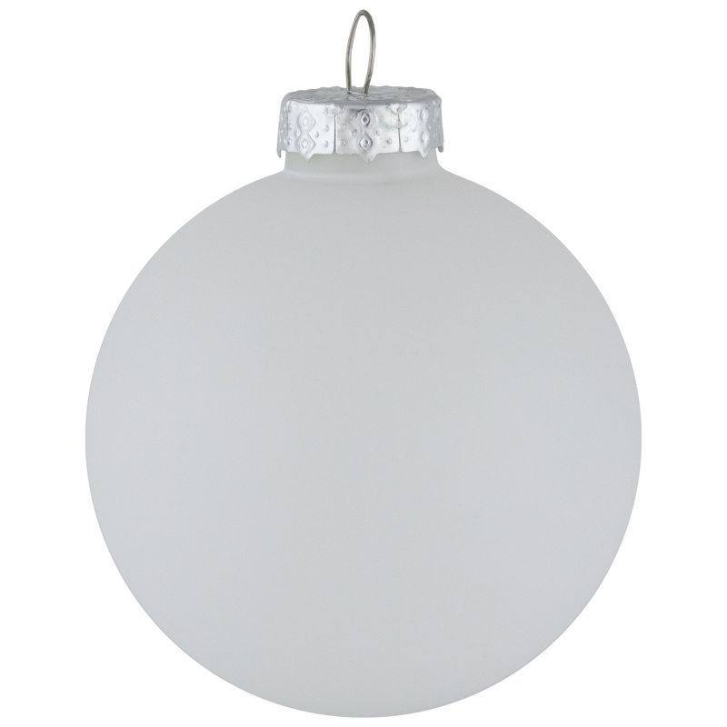 Northlight 9ct Shiny and Matte White Glass Ball Christmas Ornaments 2.5" (65mm), 4 of 8